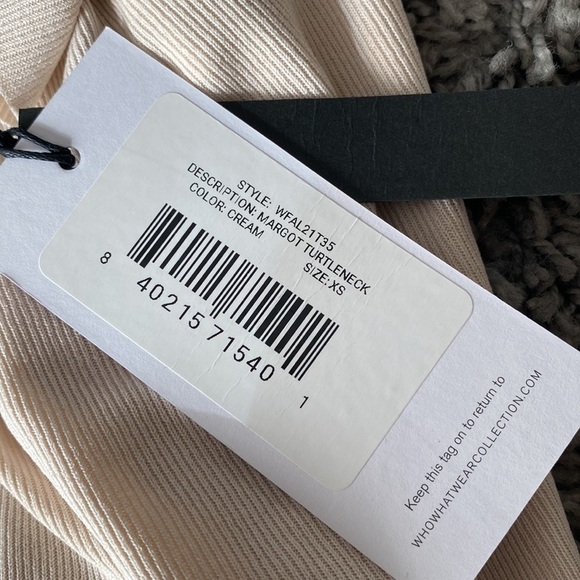 NWT Who What Wear Cream Long Sleeve Margot Turtlenekc Ribbed Blouse Size XS - Picture 11 of 12